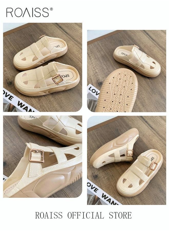 Women's Closed Toe Half Slippers Summer Slip-On Lazy Half Slide Sandals Soft and Comfortable Hollow Out Thick Sole Casual Shoes for Women Freeing up your feet - pzsku/ZB720B8048F0F026D6677Z/45/_/1693882630/e093a813-d2d4-459c-a8be-cd25ff09e76b