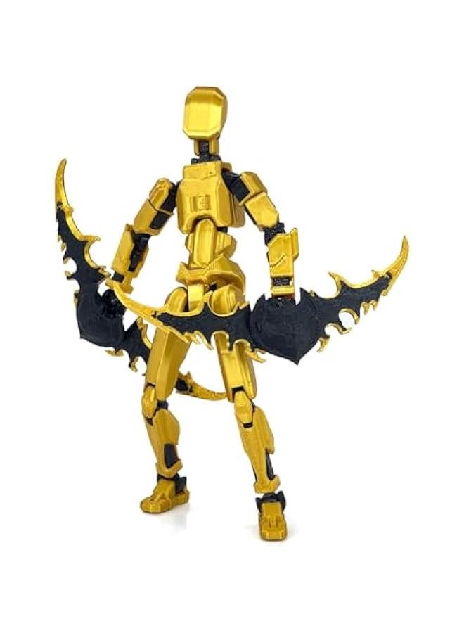 (Assembly Completed) 3D Printed Action Figure，T13 Robot Action Figure, T13 Collectible Action Figure Articulated, for Collectors Desktop Decorations ((Golden Black)) - Image 1