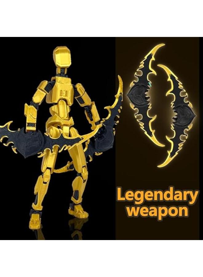 (Assembly Completed) 3D Printed Action Figure，T13 Robot Action Figure, T13 Collectible Action Figure Articulated, for Collectors Desktop Decorations ((Golden Black)) - Image 4