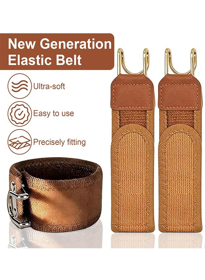 NAKODU 2 PCS Buckleless Belt Hook, Metal Hook Elastic Belt for Men Women, Invisible Stretch No Buckle Waistband, Adjustable Side Waistband For Work, Casual, Business, Travel, Commuting, Easy To Use - Image 2