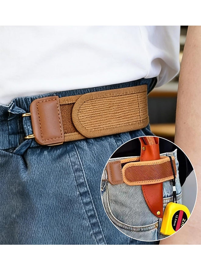 NAKODU 2 PCS Buckleless Belt Hook, Metal Hook Elastic Belt for Men Women, Invisible Stretch No Buckle Waistband, Adjustable Side Waistband For Work, Casual, Business, Travel, Commuting, Easy To Use - Image 3