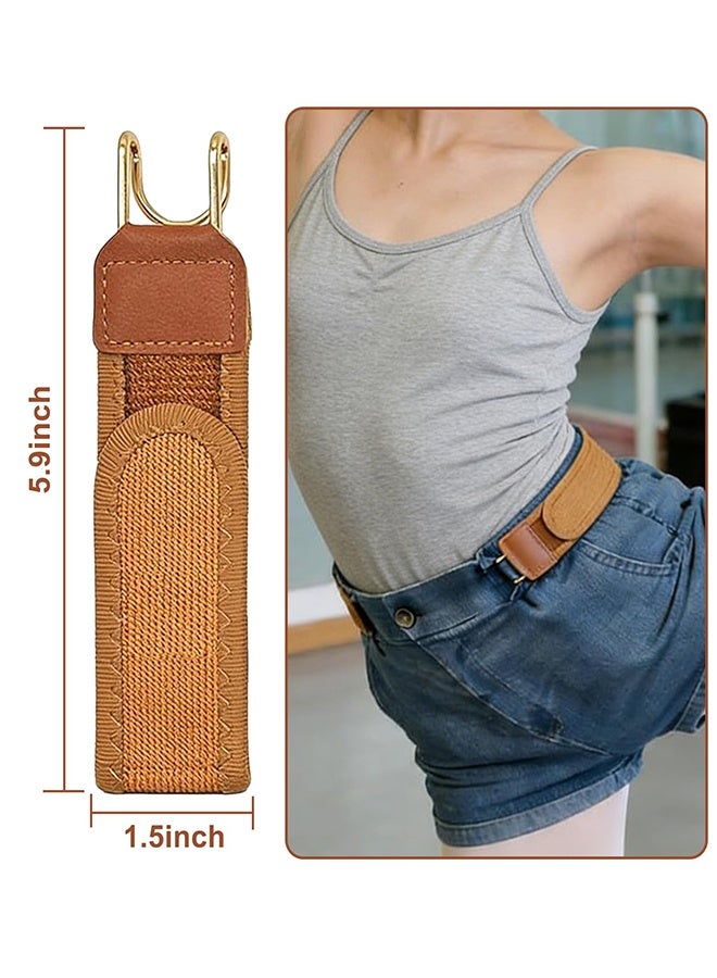 NAKODU 2 PCS Buckleless Belt Hook, Metal Hook Elastic Belt for Men Women, Invisible Stretch No Buckle Waistband, Adjustable Side Waistband For Work, Casual, Business, Travel, Commuting, Easy To Use - Image 5