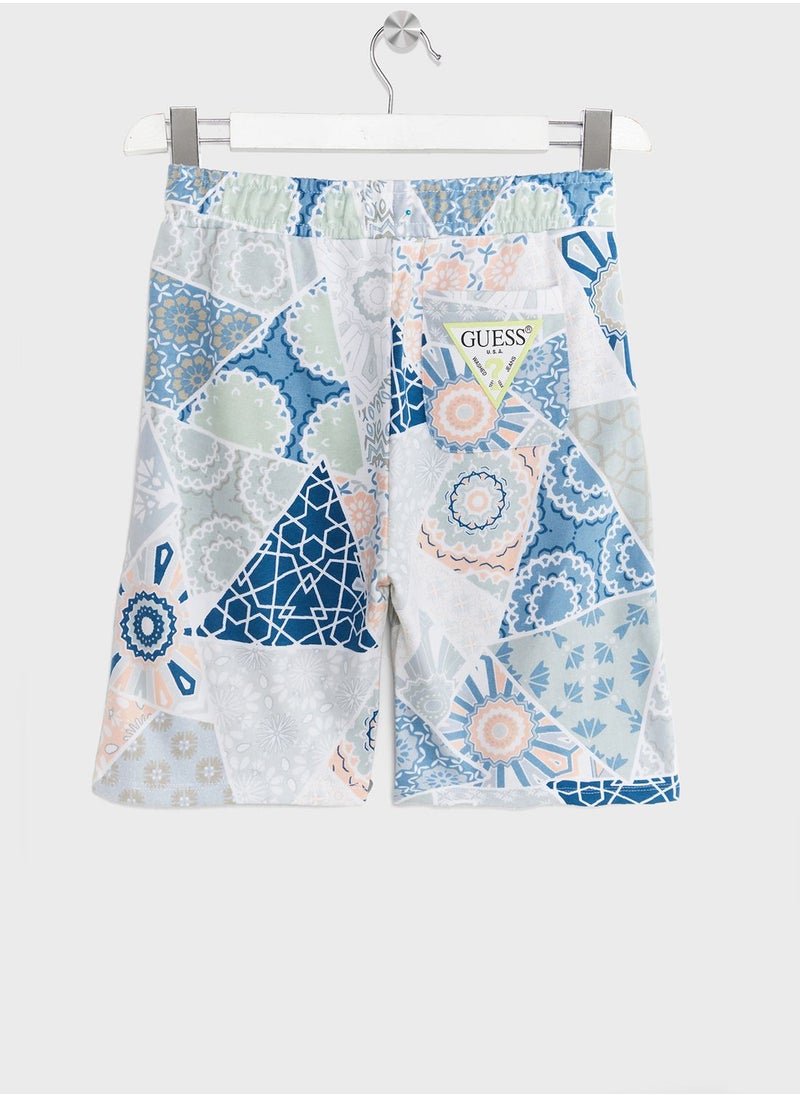 GUESS - Youth Abstract Print Shorts - Image 1