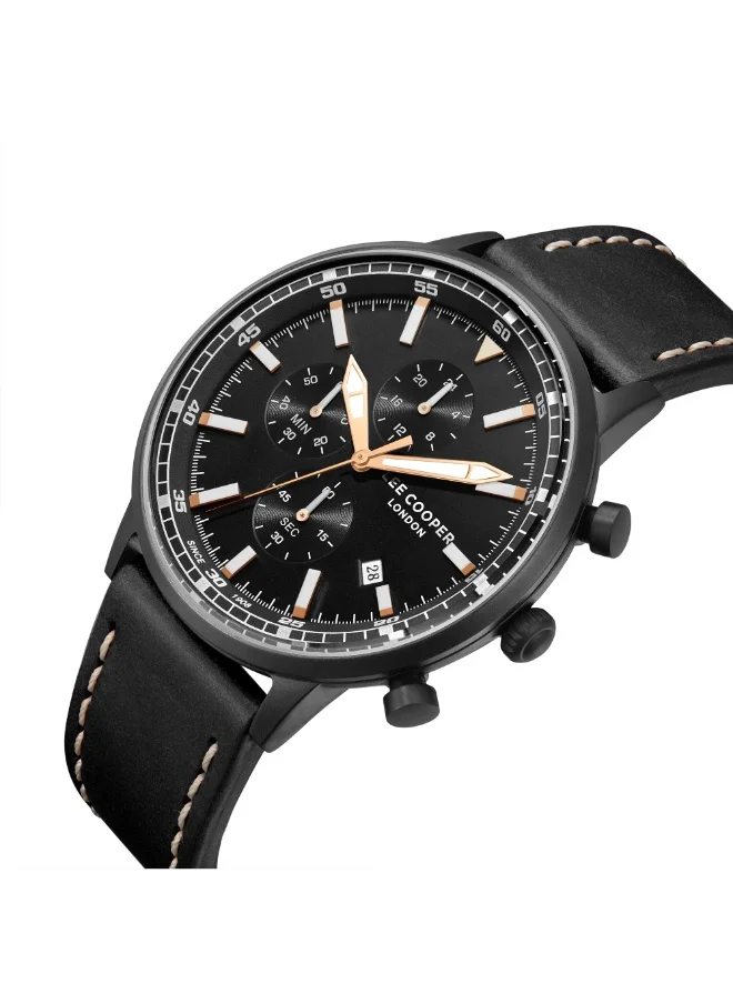 لي كوبر Men's Leather Multi Function Watch LC07943.651 - 46 mm