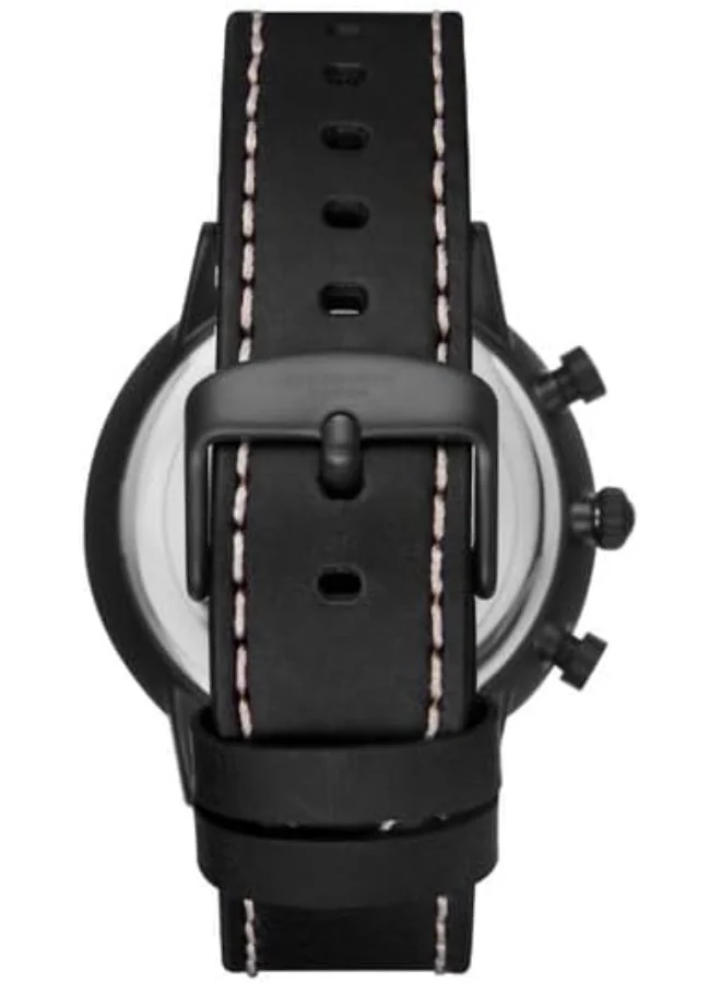 Lee Cooper Lee Cooper Men's Watch, Multi Function Display and Leather Strap - LC07943.651, Black