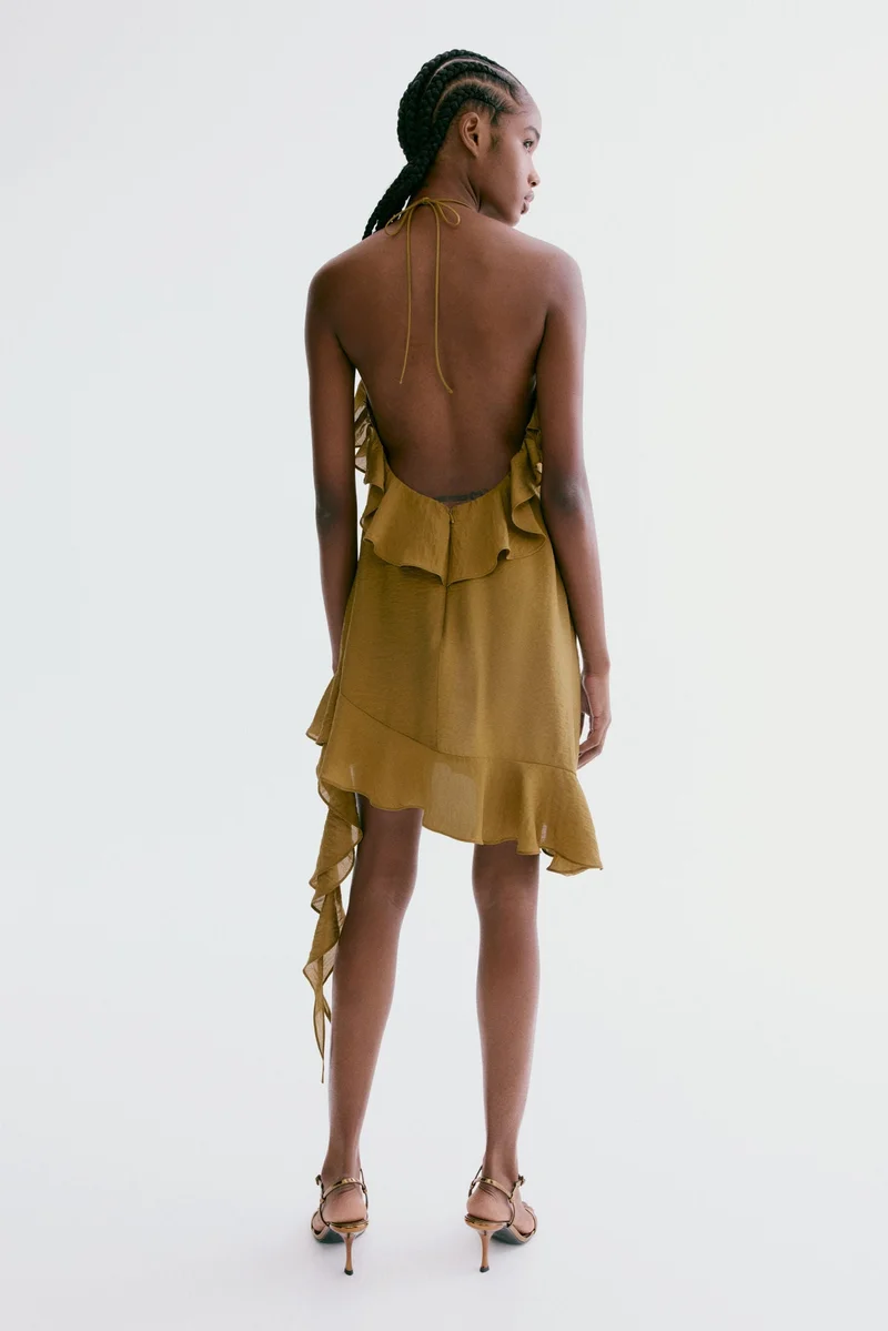 H&M Flounced halterneck dress