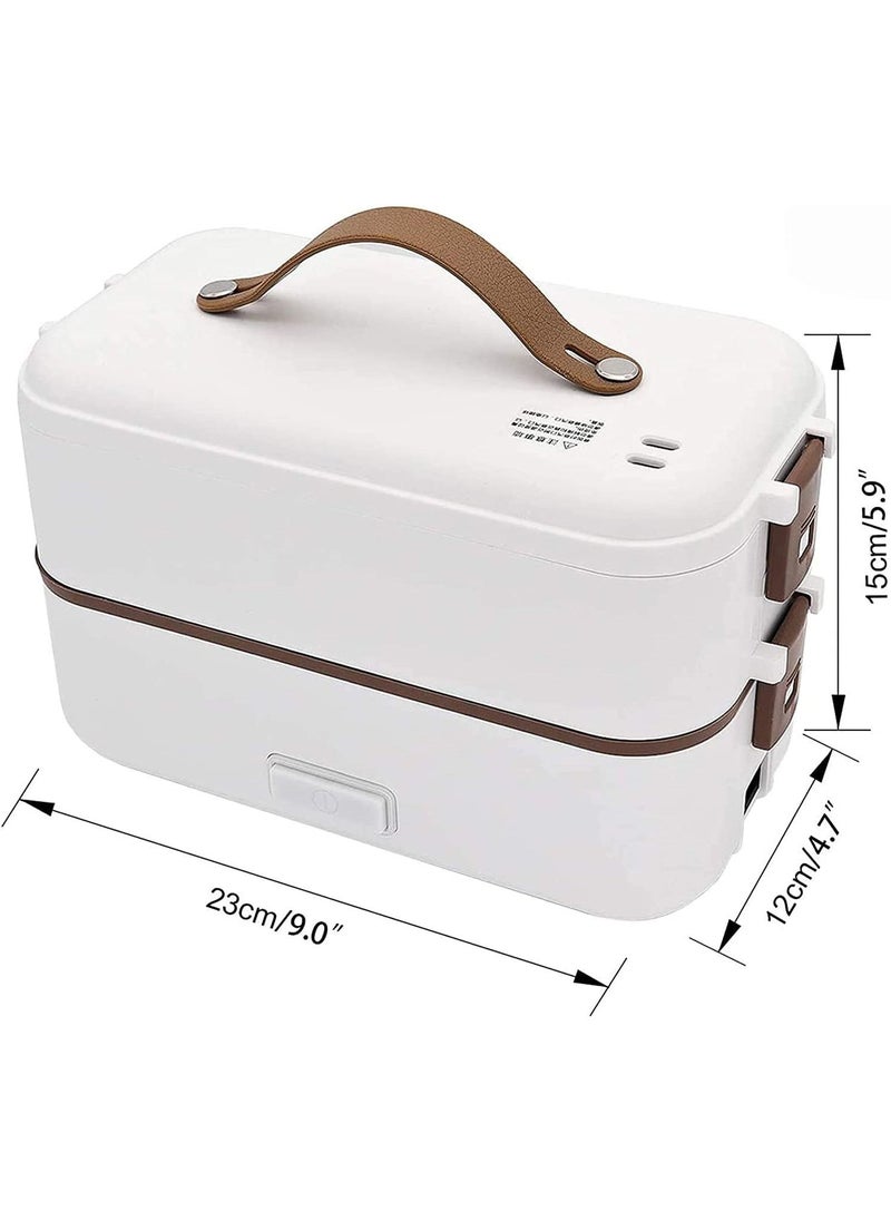 Arabest Lunch Box 2 Tier Portable Electric Food Warmer Mini Removable 304 Stainless Steel 220V White Stainless Steel 800Ml  - Image 5