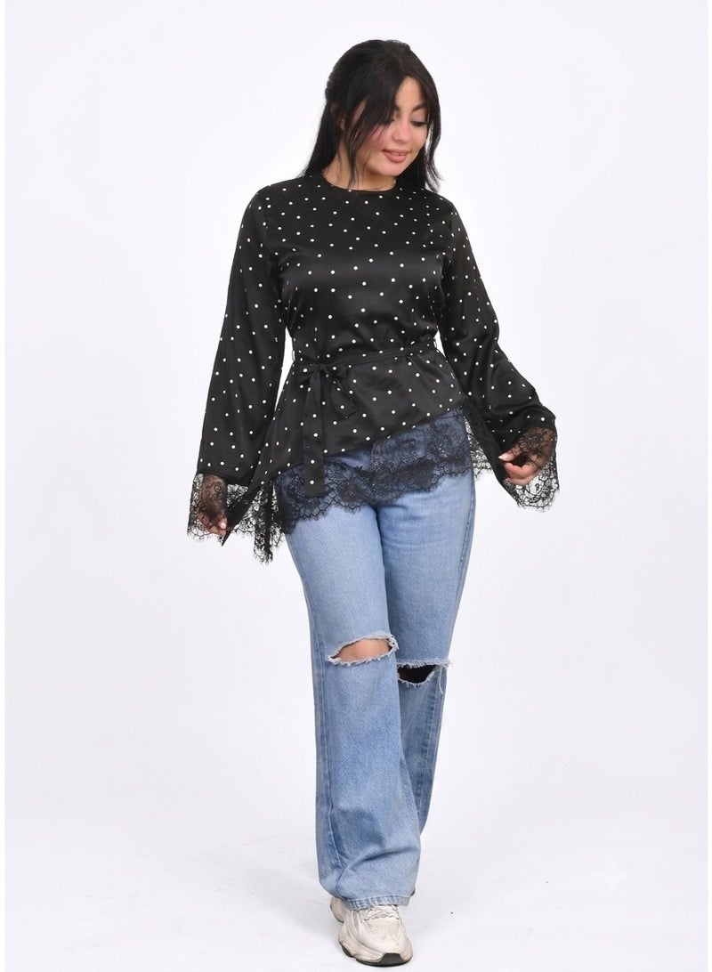 satin dantil blouse - Image 1