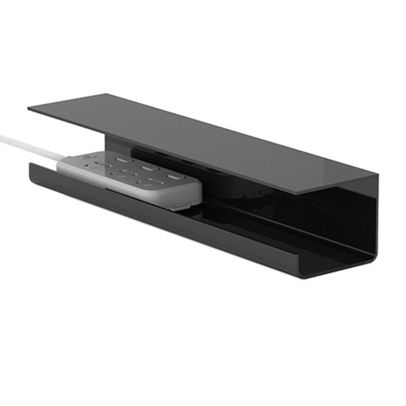 Under Desk Cable Management Tray: Black PVC Material Punch Free - Reduce Clutter Multi Functional Cable Organizer for Home Office Internet Cafe - Image 4