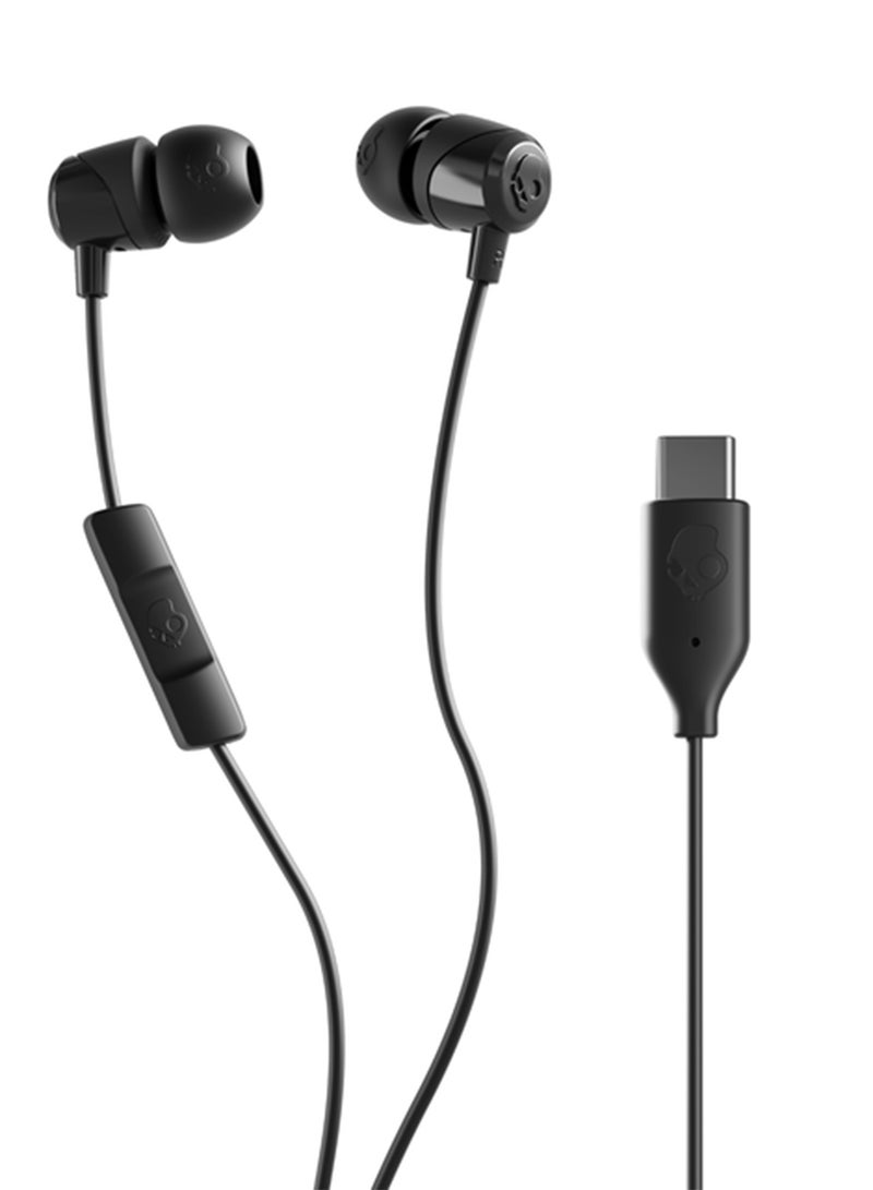سكل كاندي سماعات أذن سلكية Jib بمنفذ USB-C مع عزل للضوضاء، وميكروفون مدمج للتحكم في المكالمات والموسيقى، متوافقة مع أجهزة iPhone وAndroid، تتضمن أغطية أذن لتوفير ملاءمة مثالية، لون أسود حقيقي - Image 1