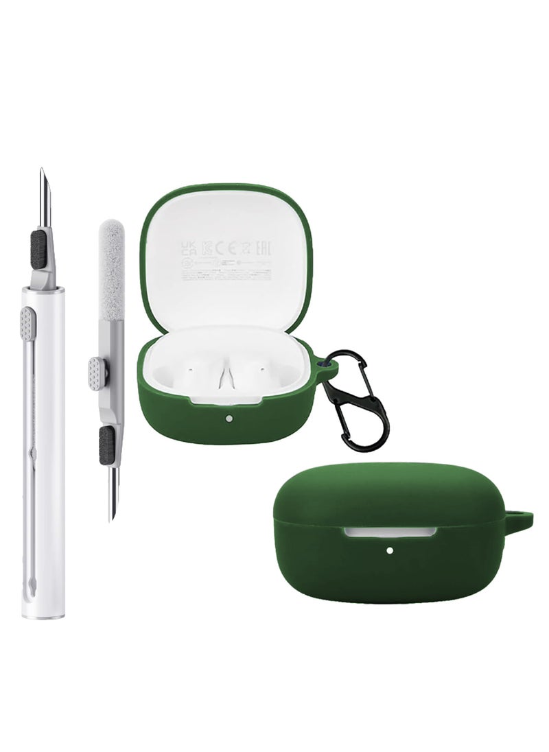 Generic Silicone Case for Redmi Buds 6 Play with Carabiner&Cleaning tool, Soft and Flexible, Ultra-Thin Shockproof Cover Slim-Fit Anti-Fall Earphone Case-Green  - Image 1
