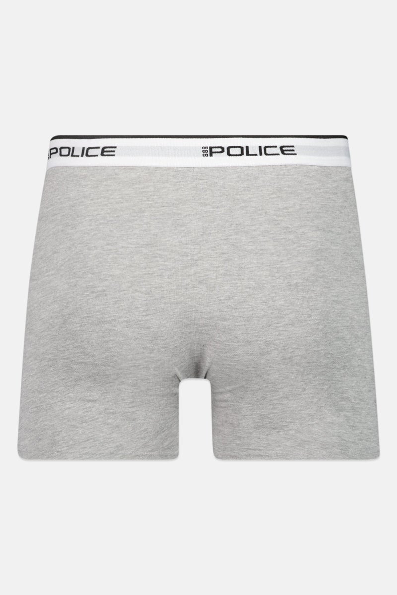 833 POLICE Men 3 Pcs Brand Logo Boxer Shorts, Grey - Image 2