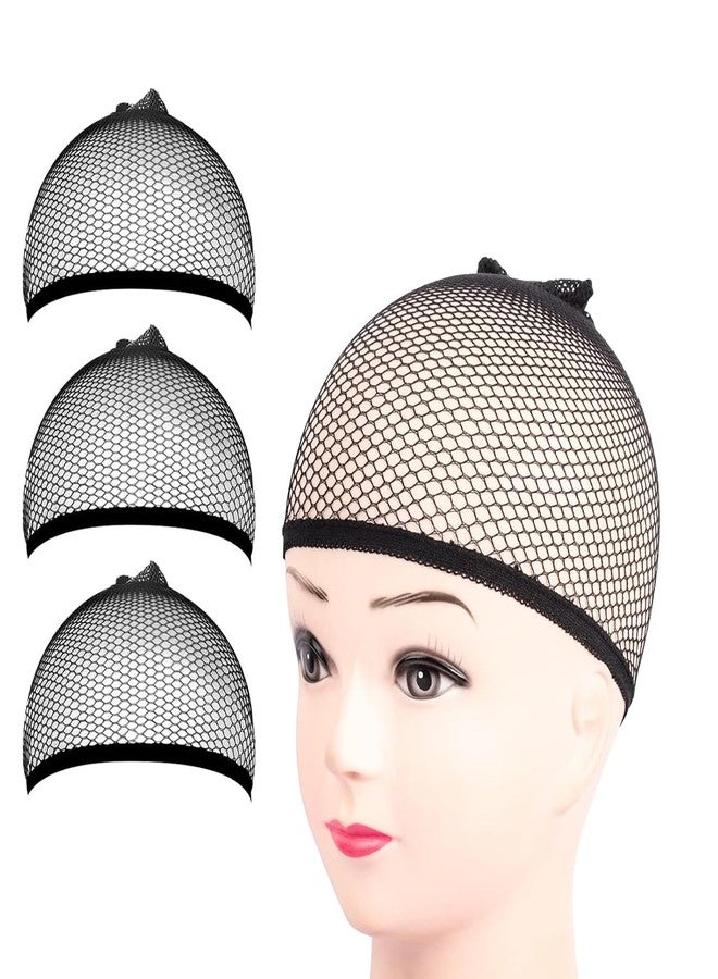 BOXO Set Of 3 Wig Caps For Weaving Stretchable Net Mesh Fishnet Elastic Wigs Cap 15 Gram Black Color Pack Of 1 - Image 1