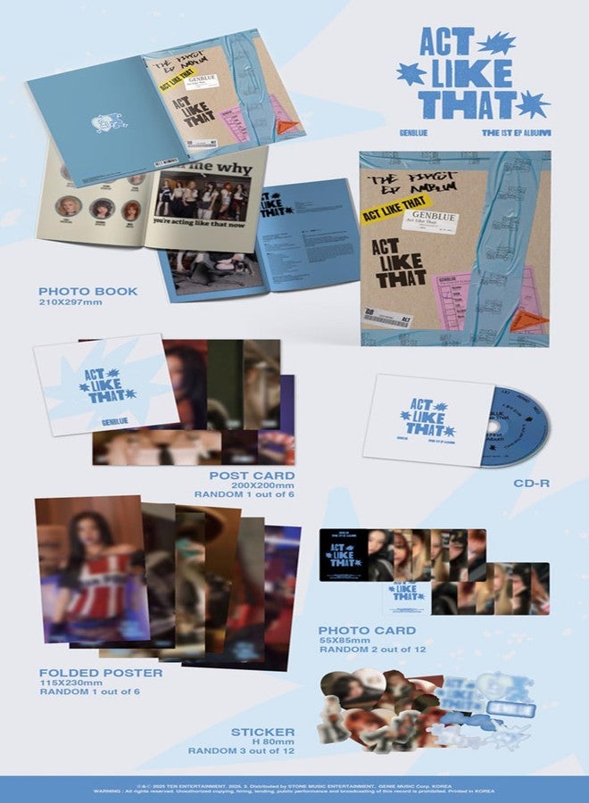 Koread GENBLUE ACT LIKE THAT 1st EP Album (Photobook Ver.) - Image 2