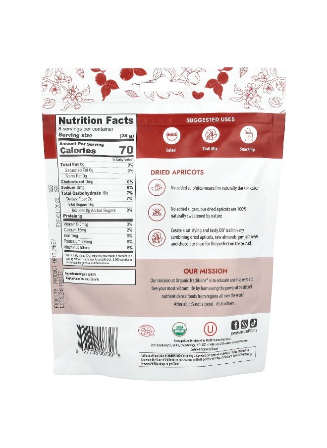 Organic Traditions Organic Traditions, Dried Apricots, 8 oz (227 g)  - Image 2