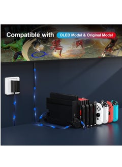 KASTWAVE Switch Accessories Organizer Station, Controller & J-Cons Charger, Switch Storage for Games, TV Dock, Pro Controller, Wrist Strap, Compatible with NS & OLED  - Image 5