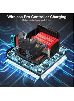 KASTWAVE Switch Accessories Organizer Station, Controller & J-Cons Charger, Switch Storage for Games, TV Dock, Pro Controller, Wrist Strap, Compatible with NS & OLED  - Image 3