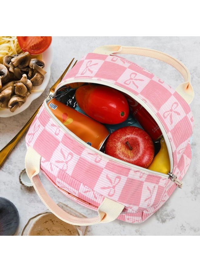 BLUBOON Lunch Bag for Women Men Cute Corduroy Lunch Tote Bags Reusable Insulated Lunch Box Large Capacity Reusable Insulated Cooler for Work Picnic or Travel - Image 4