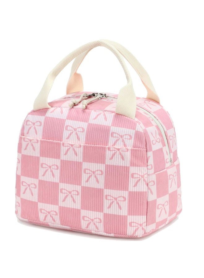 BLUBOON Lunch Bag for Women Men Cute Corduroy Lunch Tote Bags Reusable Insulated Lunch Box Large Capacity Reusable Insulated Cooler for Work Picnic or Travel - Image 1