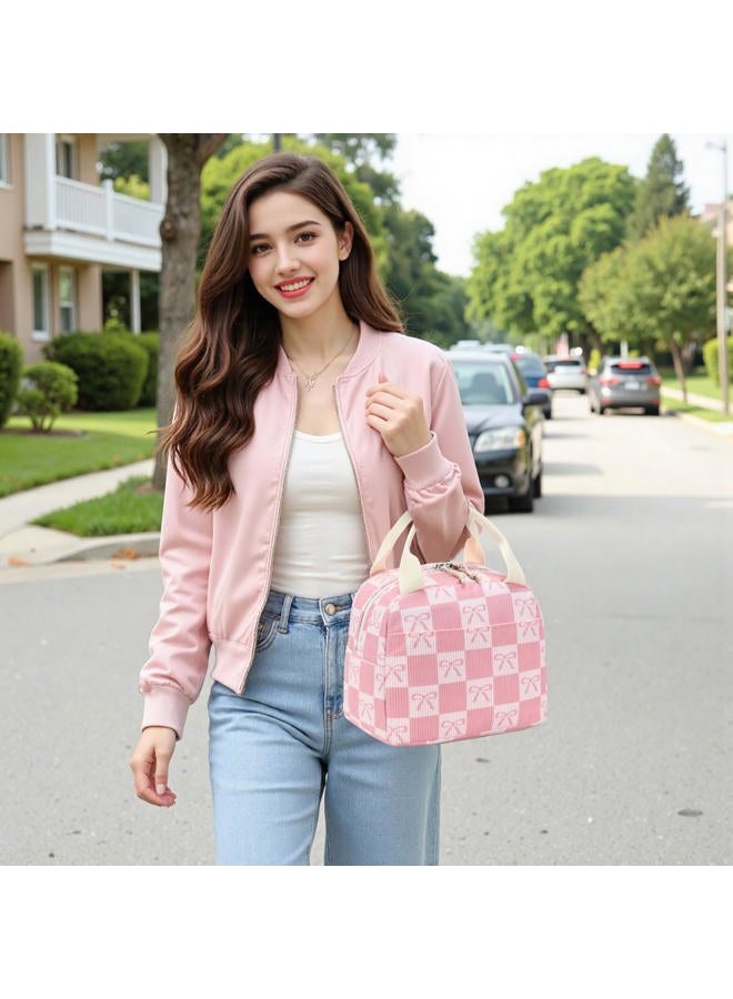 BLUBOON Lunch Bag for Women Men Cute Corduroy Lunch Tote Bags Reusable Insulated Lunch Box Large Capacity Reusable Insulated Cooler for Work Picnic or Travel - Image 5