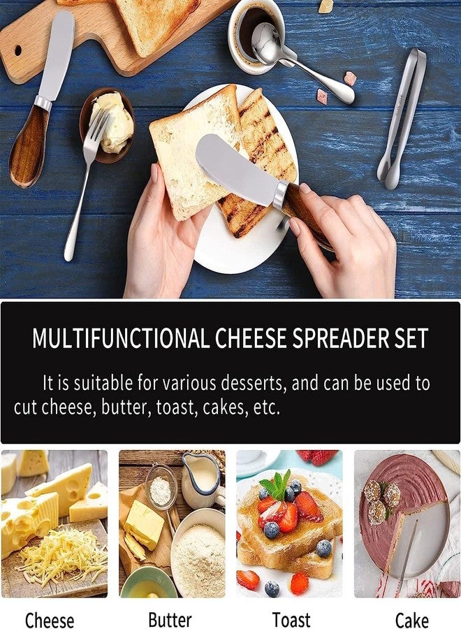 GUZE-US Charcuterie Accessories(25 Psc), Cheese Spreaders For Charcuterie Board, Mini Serving Spoons, Blank Toothpick Flags, Bowl For Christmas Pastry Making, forks And Mini Serving Tongs - Image 3