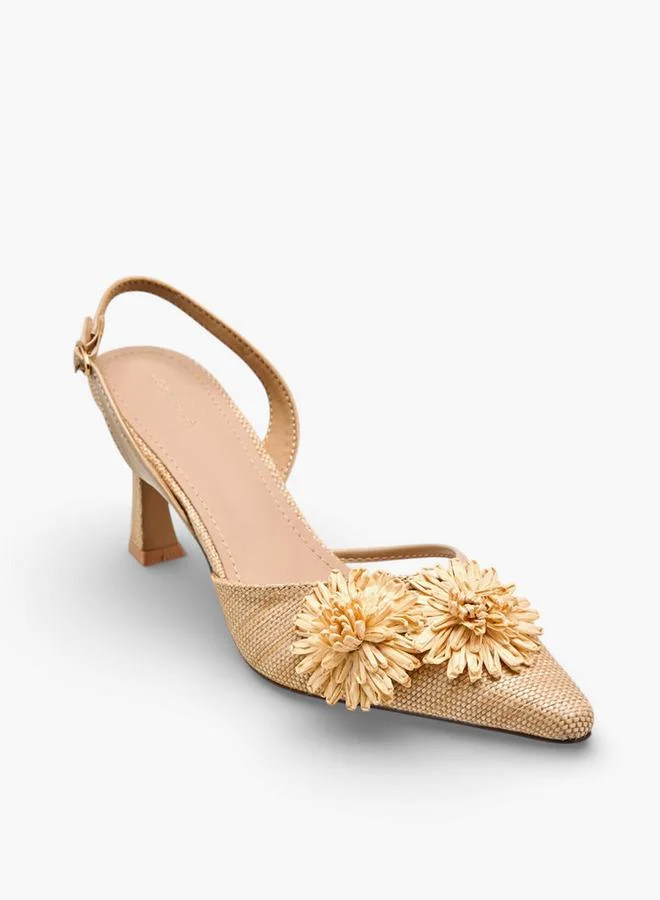 Flora Bella By Shoexpress BEIGE Flora Bella Women Flared Heel Sandals for Women | Best Price UAE