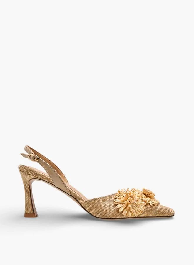 Flora Bella By Shoexpress BEIGE Flora Bella Women Flared Heel Sandals for Women | Best Price UAE