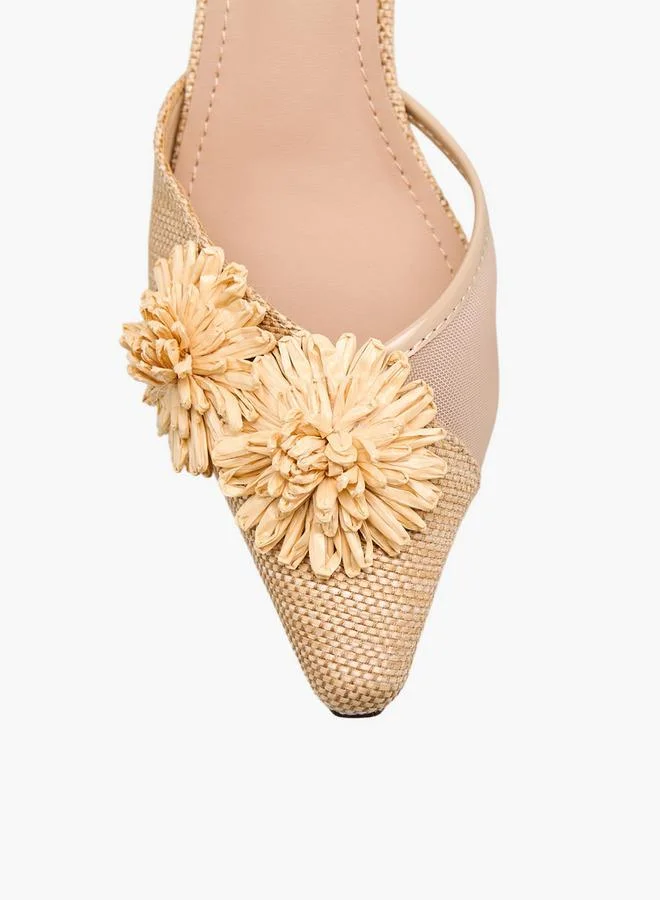 Flora Bella By Shoexpress BEIGE Flora Bella Women Flared Heel Sandals for Women | Best Price UAE