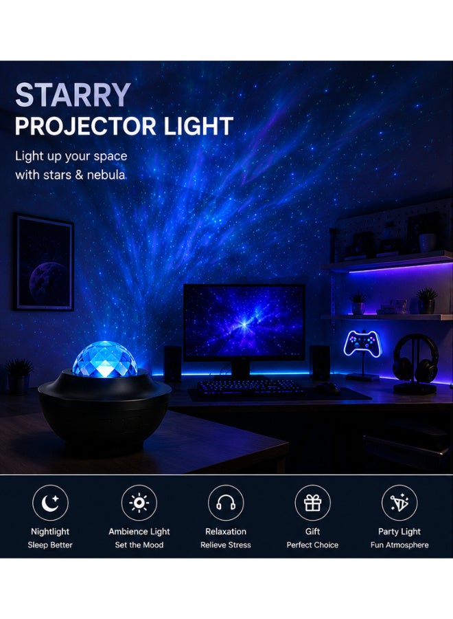 Starry Projector Light – Galaxy Nebula Night Light with 7 Color Modes, 360° Room Projection, USB Powered LED Star Light for Bedroom, Gaming Room, Relaxation & Gifts - Image 1