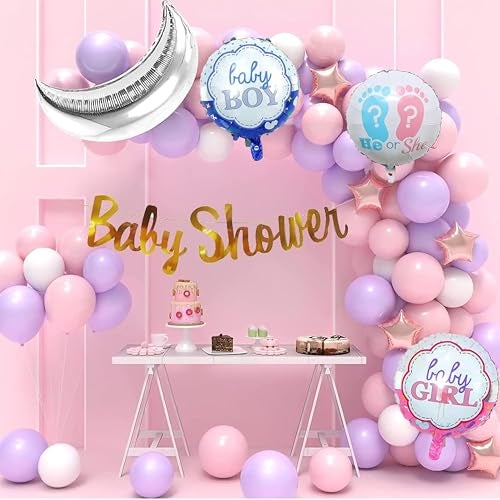 TOYXE Baby Shower Balloons Paper Banner Decoration Set of 102 Pieces | Mom To Be Decoration Items Set | Baby Shower Balloons | - Image 1