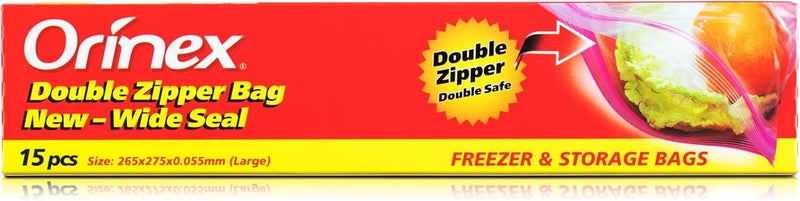 Orinex Deco Double Zipper Bags - 15-Piece Large Storage Bags - Image 4