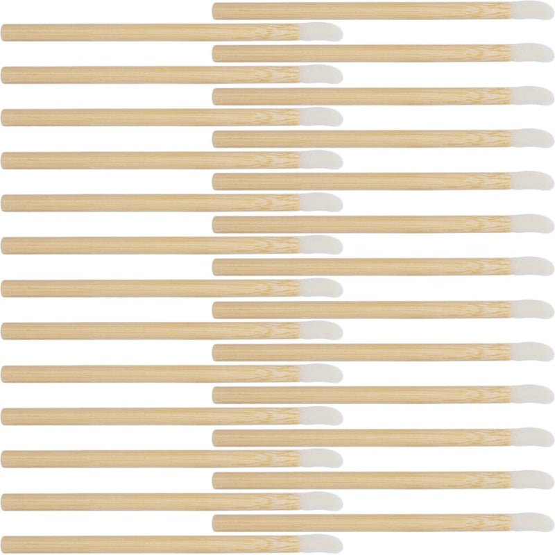 مجموعة فرشاشات شفاه بمقبض خشبي مكونة من 100 قطعة، أدوات لتطبيق أحمر الشفاه قابلة للاستخدام مرة واحدة، بالإضافة إلى بلسم شفاه، مناسبة للمكياج المحترف والسفر. - Image 1