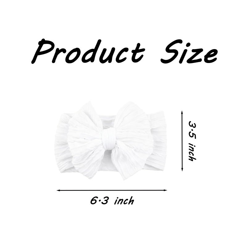 chiduerm 3 Pcs Baby Bows Headbands Soft Nylon Hairbands Super Elastic Headband Hair Accessories For Baby Girls Infant Toddler Essentials (Black Beige White, Mid) - Image 2