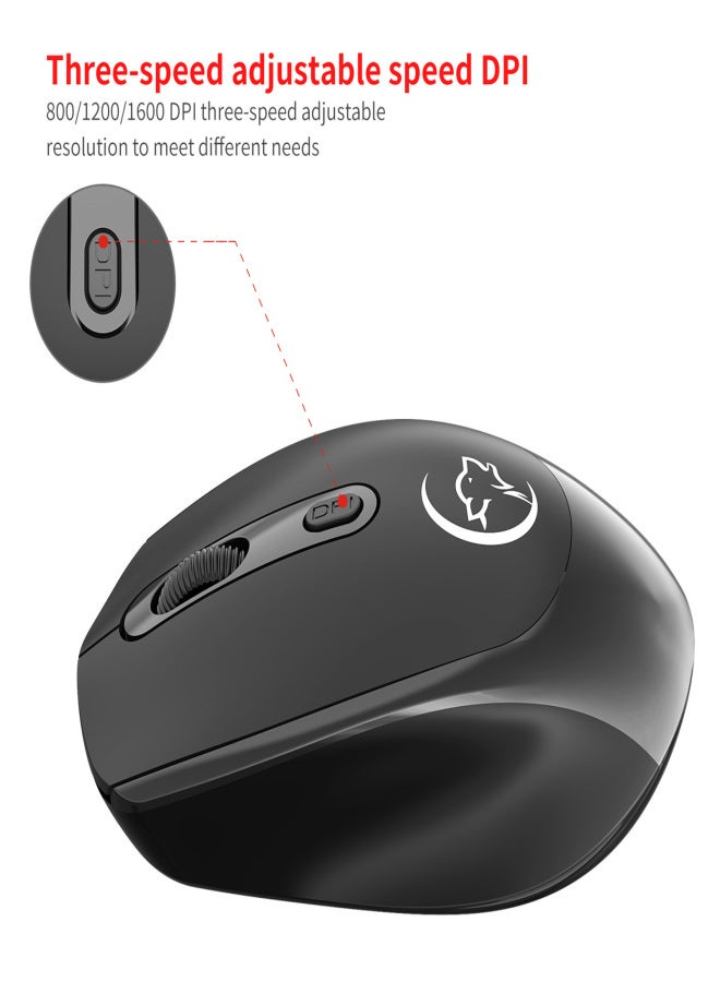 YWYT G839 2.4G Wireless Optical 1200/1600/2400 Adjustable DPI Ergonomic Gaming Office for PC/Laptop - Image 3