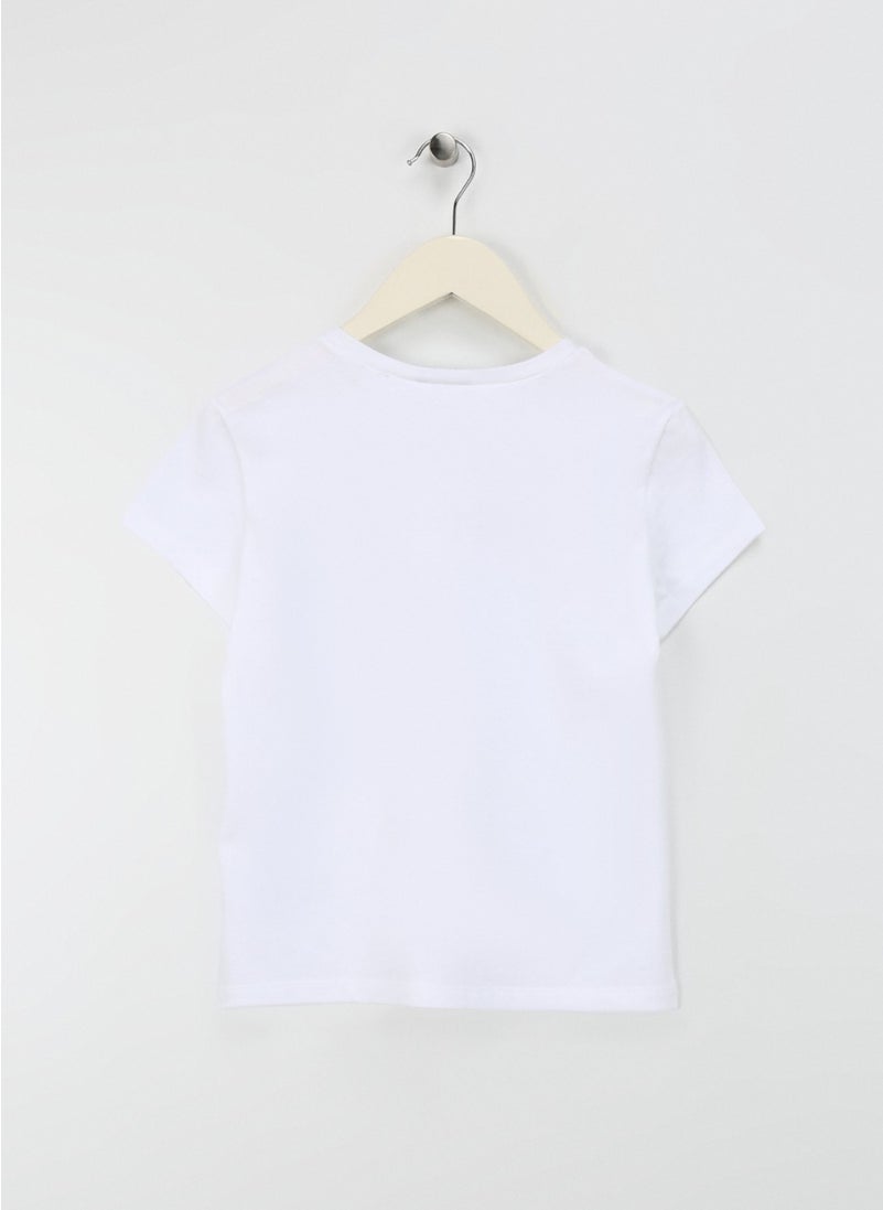 Benetton White Girl's T-Shirt 3I1XC10H8  - Image 2