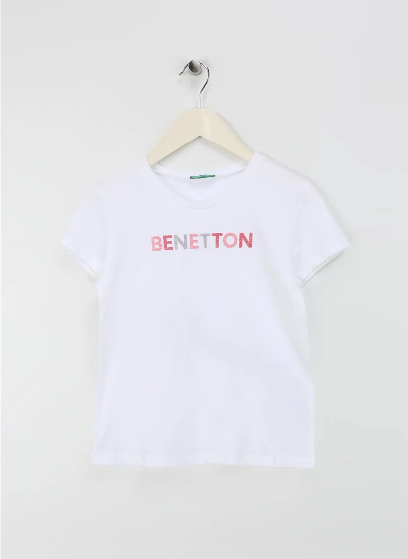 بينيتون White Girl's T-Shirt 3I1XC10H8