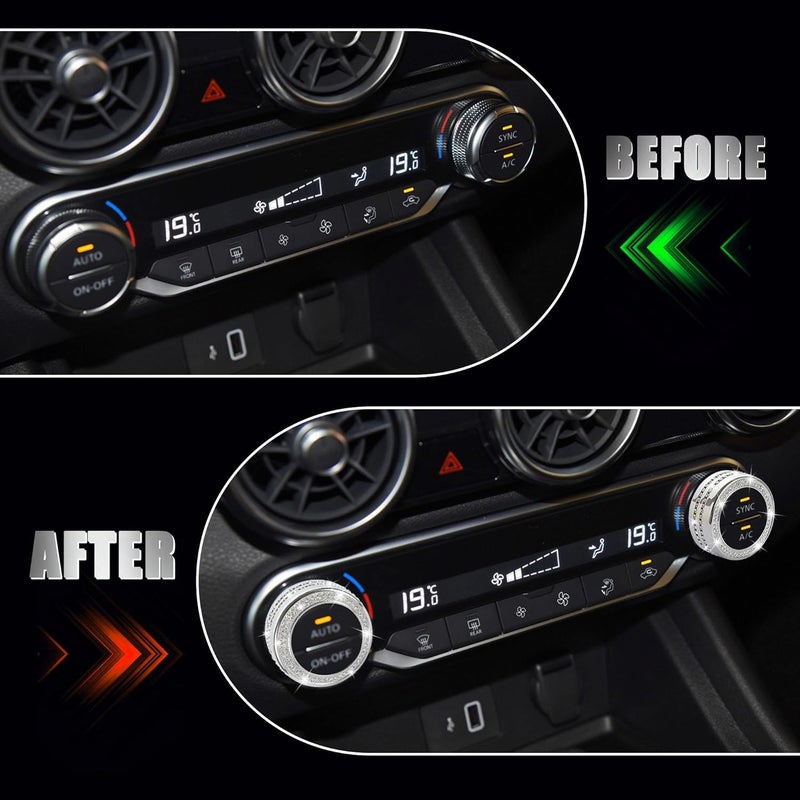 TOMALL Bling AC Air Conditioning Knob Button Cover Compatible with Nissan Sentra 2020-2025 Centre Console Cover Air Conditioner Switch Trim AC Climate Knob Cap Bling Interior Accessories for Car - Image 2