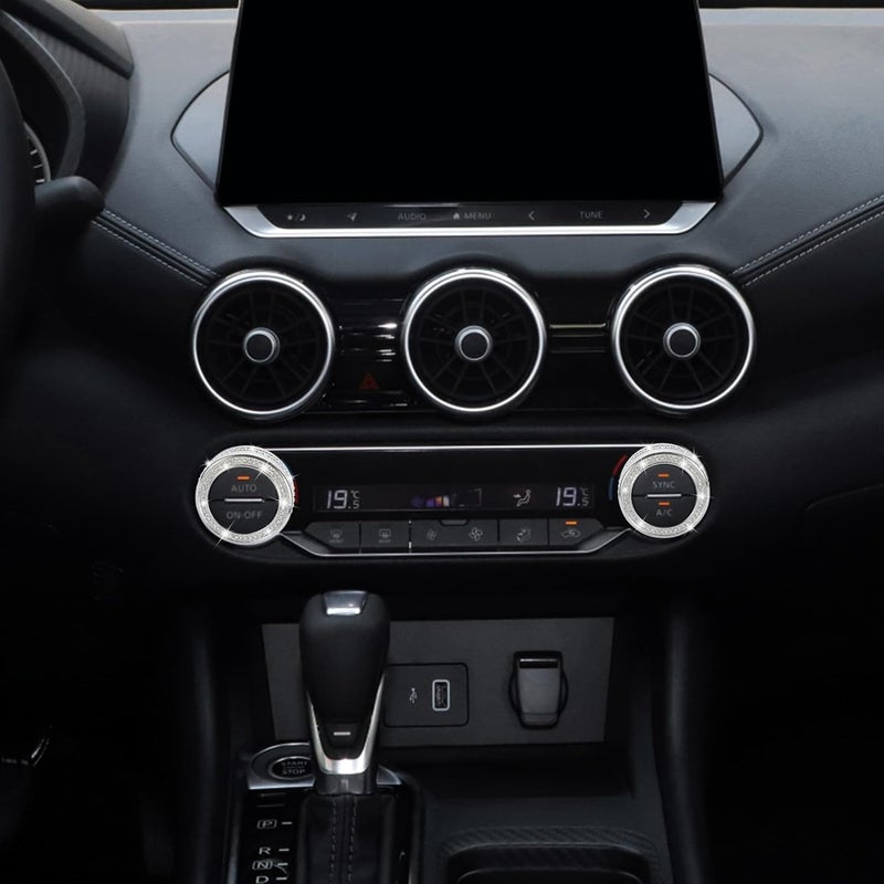 TOMALL Bling AC Air Conditioning Knob Button Cover Compatible with Nissan Sentra 2020-2025 Centre Console Cover Air Conditioner Switch Trim AC Climate Knob Cap Bling Interior Accessories for Car - Image 5