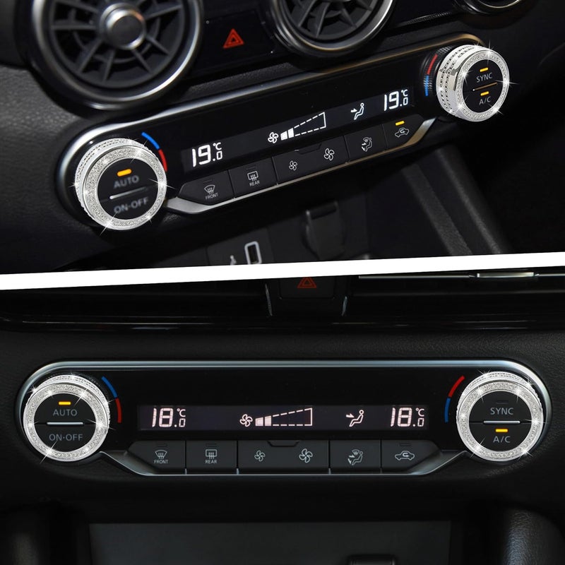 TOMALL Bling AC Air Conditioning Knob Button Cover Compatible with Nissan Sentra 2020-2025 Centre Console Cover Air Conditioner Switch Trim AC Climate Knob Cap Bling Interior Accessories for Car - Image 3