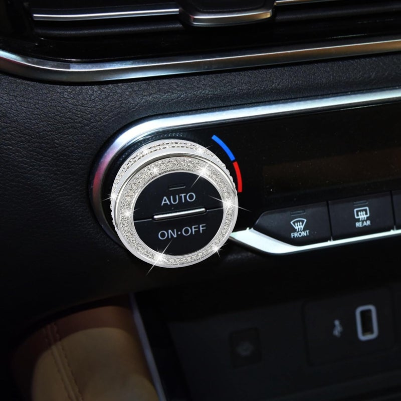 TOMALL Bling AC Air Conditioning Knob Button Cover Compatible with Nissan Sentra 2020-2025 Centre Console Cover Air Conditioner Switch Trim AC Climate Knob Cap Bling Interior Accessories for Car - Image 4