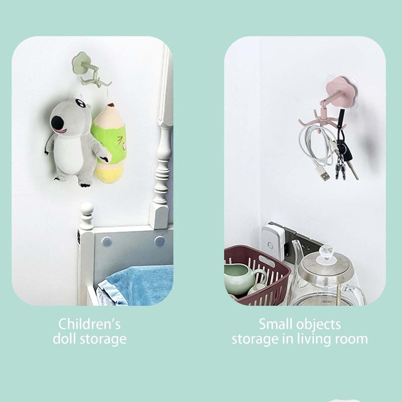 comfrt 3 PCS 360 Rotating Folding Hook Self-Adhesive 180 Degrees Vertical Flip Hook Waterproof Utility Hook for Home Bathroom Potty Seat Kitchen Office Towel (Green) - Image 2
