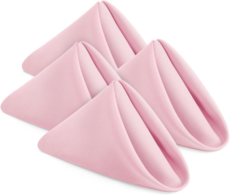Utopia Home 24 Pack Pink Cloth Napkins 17x17 Inches 100 Polyester Hemmed Edges Washable and Reusable Ideal for Parties Weddings and Dinners