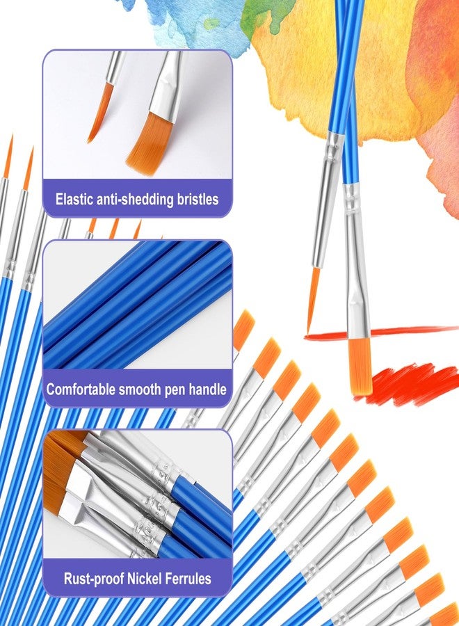 AROIC Small Paint Brushes Bulk,160 Pcs Nylon Hair Paint Brushes for Kids with Flat and Round Pointed Acrylic Paint Brush Sets,Acrylic Paint Brush for Classroom Oil Watercolor Face Painting Kits. - Image 3