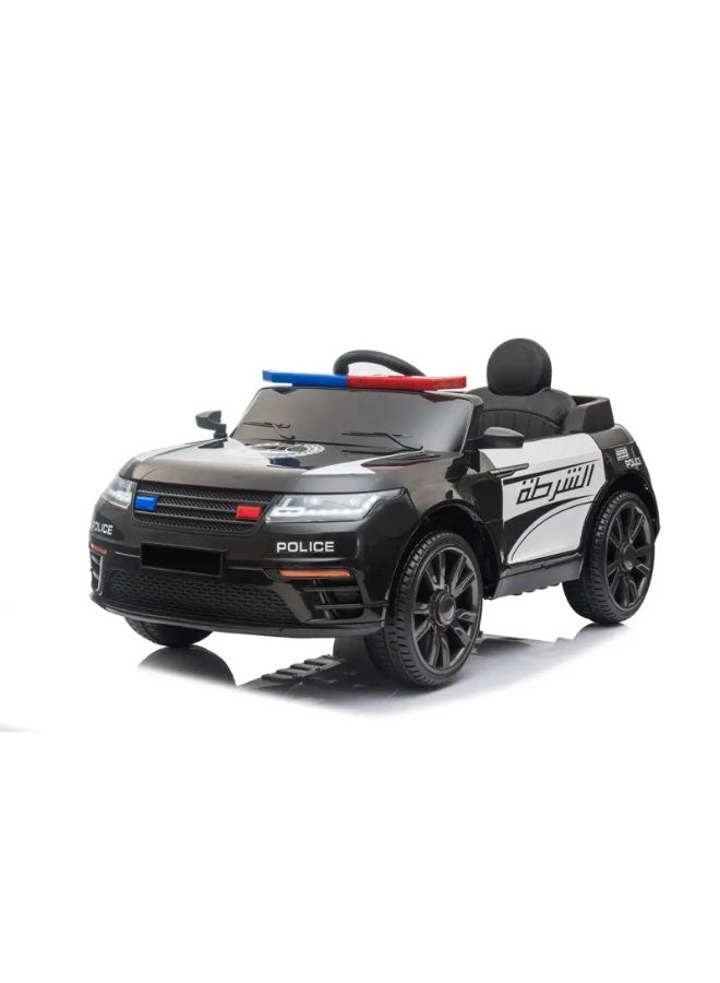 6V Kids Electric Ride On Police Car with Remote Control and Bluetooth, LED Lights
