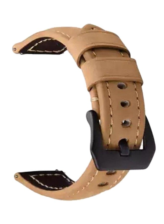 Loquat Replacement Band For Samsung Gear S2/S4 42mm,Samsung S2 Galaxy Watch S3 Crazy Horse Pattern Leather Strap 20mm 22mm Huawei Retro Leather Strap - Image 3