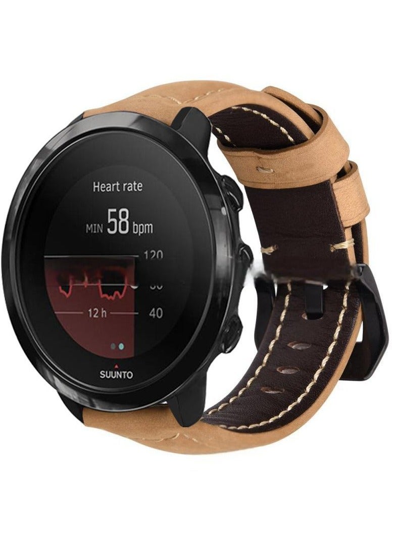 Loquat Replacement Band For Samsung Gear S2/S4 42mm,Samsung S2 Galaxy Watch S3 Crazy Horse Pattern Leather Strap 20mm 22mm Huawei Retro Leather Strap - Image 2