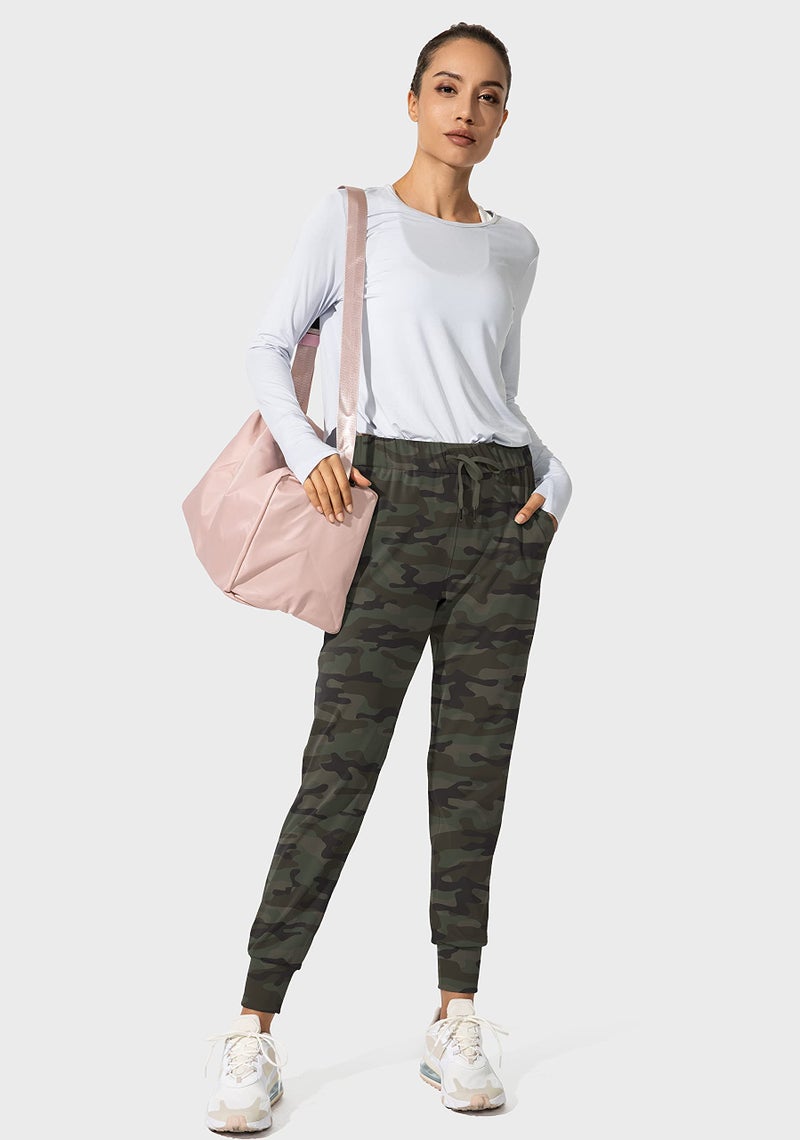 SANTINY Women's Joggers Pants Pockets Drawstring Running Sweatpants for Women Lounge Workout Jogging(Camo Dark Olive Multi__S) - Image 5