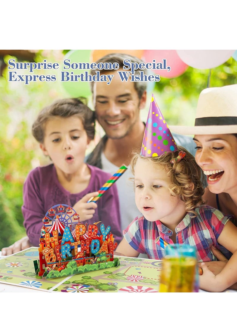 Zikra Birthday Card Pop Up 3D Happy Birthday Card Handmade Birthday Greeting Popup Card with Envelope and Message Tag for Birthday Kids Women and Men - Image 2