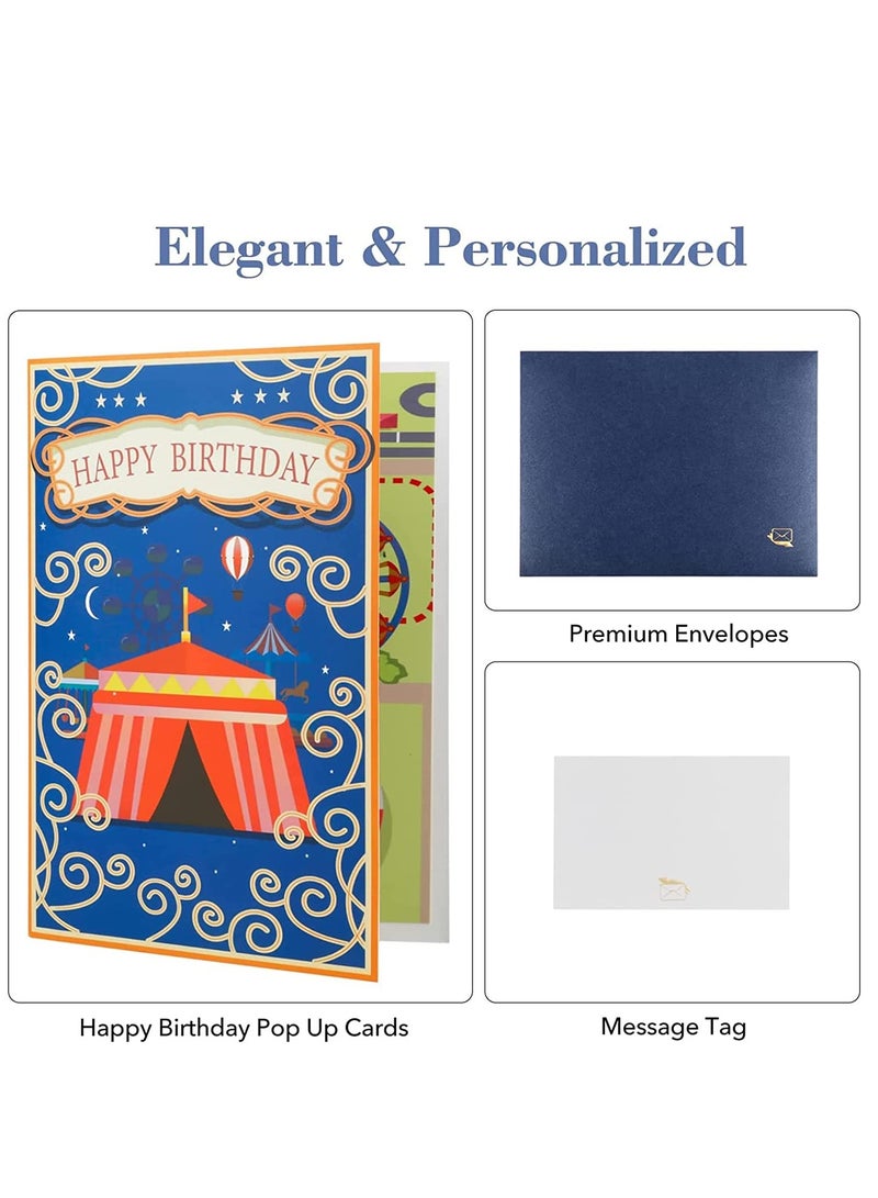 Zikra Birthday Card Pop Up 3D Happy Birthday Card Handmade Birthday Greeting Popup Card with Envelope and Message Tag for Birthday Kids Women and Men - Image 3