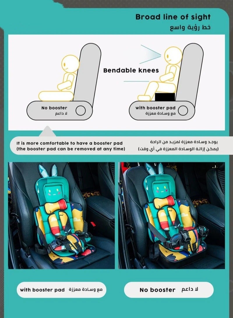 MIXDE Auto Child Safety Seat Simple Car Portable Seat Belt, Foldable Car Seat Protection Travel Accessories for Kids 0-12, Car Seat Liner for Toddlers 3-5 - Image 3